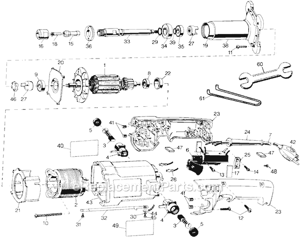 Page A Diagram and Parts List for 4292 Type 1 Black and Decker Angle Grinder